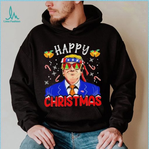 Happy Christmas American Flag Trump Ugly Christmas Shirt