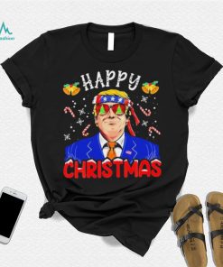 Happy Christmas American Flag Trump Ugly Christmas Shirt