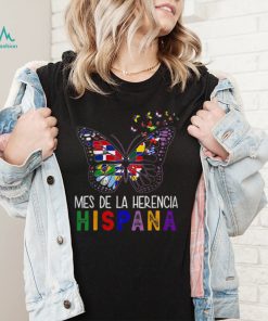 Hispanic Heritage Month Shirt Latino All Countries Flags Butterfly2