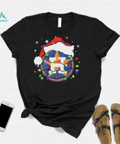 Houston Astros Logo Santa Hat Christmas Light Shirt