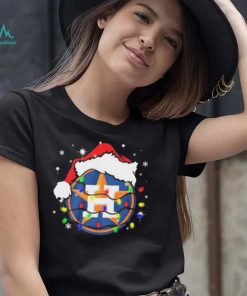 Houston Astros Logo Santa Hat Christmas Light Shirt