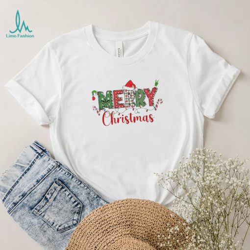 Hristmas ladies merry Christmas Christmas santa light shirt