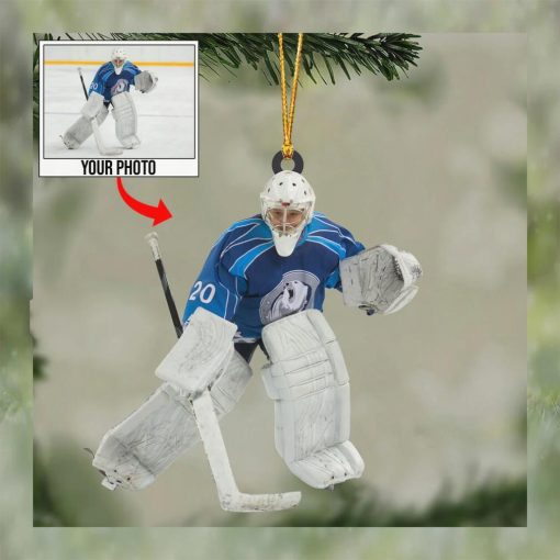 Ice Hockey Lover Custom Photo Ornament