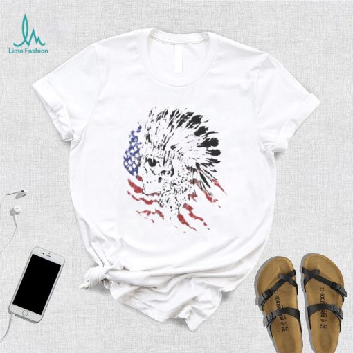 Indian hunter American flag t shirt