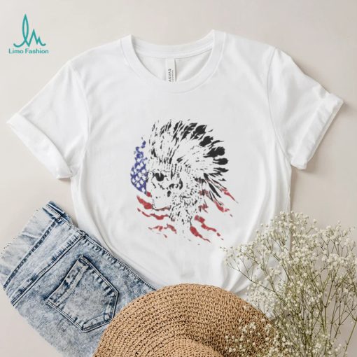 Indian hunter American flag t shirt