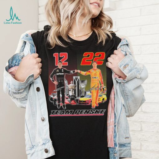 Indycar Will Power And Nascar Joey Logano Team Penske Signatures Shirt