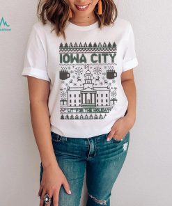 Iowa City lit for the holidays ugly Christmas shirt