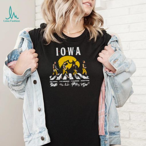 Iowa Hawkeyes Jack Campbell Tyler Linderbaum Abbey Road signatures 2022 shirt