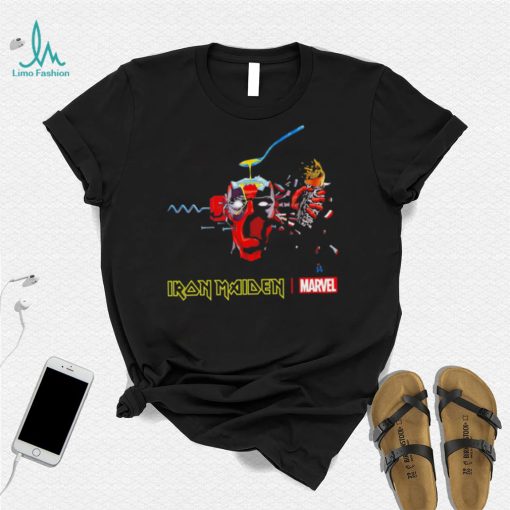 Iron Maiden X Marvel Deadpool Can I play with Madness Deadpool logo shirt