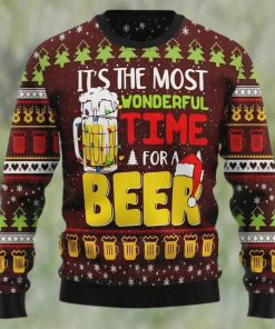 It’s The Most Wonderful Time For A Beer Ugly Christmas Sweater, Faux Wool Sweater, International Beer Day, Gifts For Beer Lovers, Best Christmas Gifts For 2022