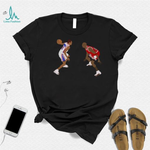 Iverson crosses over Jordan NBA shirt
