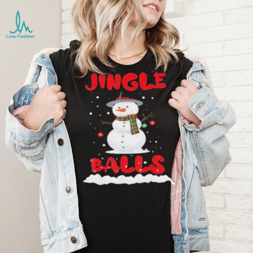 Jingle Balls Tinsel Tits Couple Christmas Snowman Shirt