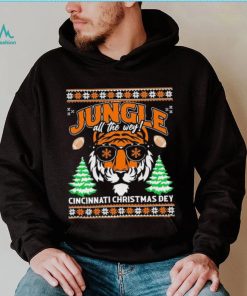 Jungle All The Wey Cincinnati Christmas Dey Ugly Christmas Shirt
