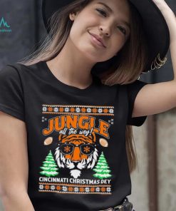 Jungle All The Wey Cincinnati Christmas Dey Ugly Christmas Shirt