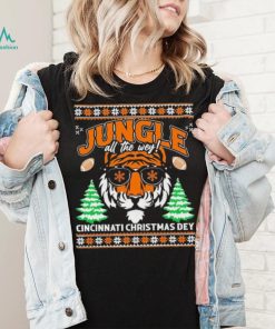 Jungle All The Wey Cincinnati Christmas Dey Ugly Christmas Shirt