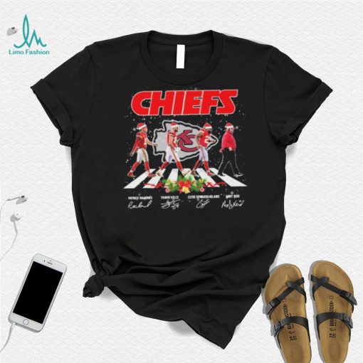 Kansas City Chiefs Team Abbey Road Christmas Signatures Shirt