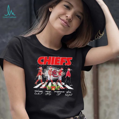 Kansas City Chiefs Team Abbey Road Christmas Signatures Shirt