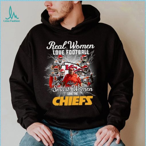 Kansas city Chiefs real women love Football smart women love the Chiefs signatures shirt