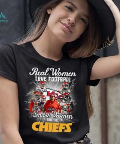 Kansas city Chiefs real women love Football smart women love the Chiefs signatures shirt