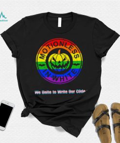 LGBT Pumpkin Motionless In White we United to write our code logo shirt