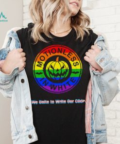 LGBT Pumpkin Motionless In White we United to write our code logo shirt