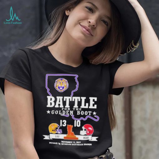 LSU Tiger 13 10 Arkansas Razorback Football Battle For The Golden Boot 2022 Final Score Shirt