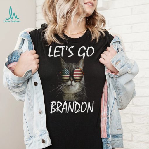 Lets Go Brandon Funny Cat With Usa Flag T Shirt Essential T Shirt