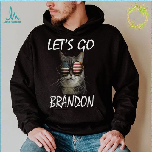 Lets Go Brandon Funny Cat With Usa Flag T Shirt Essential T Shirt