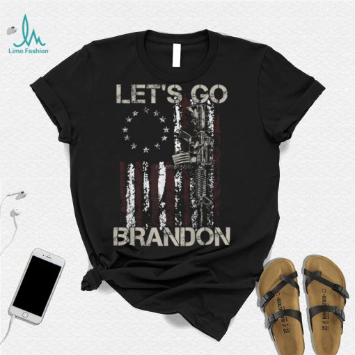 Lets Go Brandon Gun American Flag Patriots Lets Go Brandon Essential T Shirt