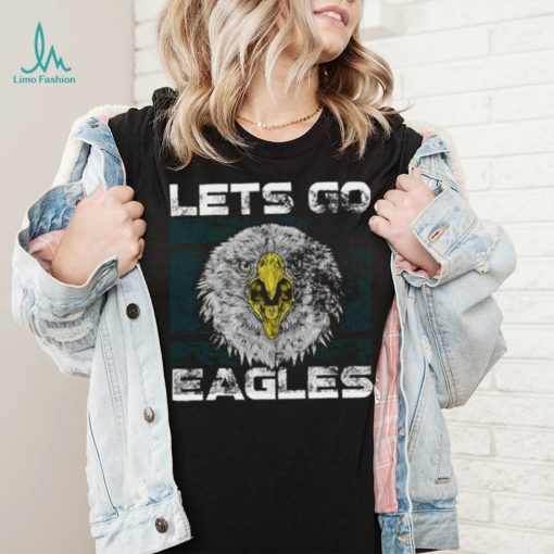 Lets Go Eagles Washed And Worn Look Philadelphia Eagles T Shirt