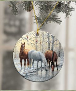 Love Horse Round Mica Ornament 2