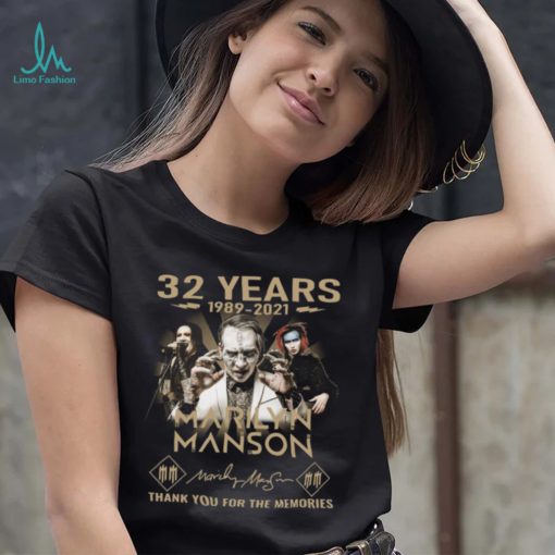 Marilyn Manson 32 Years 1989 2022 Signature Thank You For The Memories T shirt