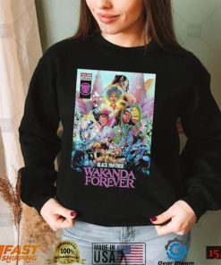 Marvel Black Panther Wakanda forever group comic poster shirt