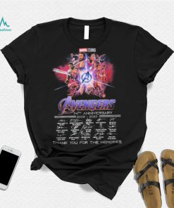 Marvel Studios Avengers 14th Anniversary 2008 2022 Thank You For The Memories Signatures Shirt