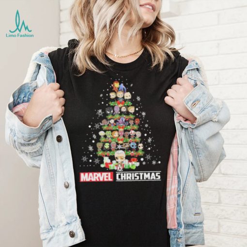 Marvel Studios Chibi Character Xmas Tree Merry Christmas Marvel Shirt