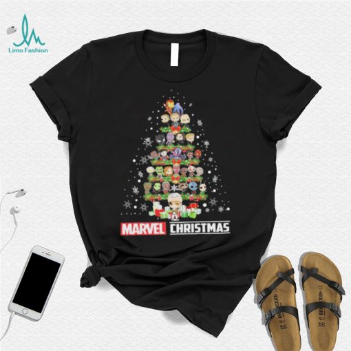 Marvel Studios Chibi Character Xmas Tree Merry Christmas Marvel Shirt