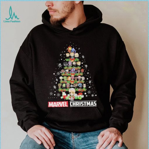 Marvel Studios Chibi Character Xmas Tree Merry Christmas Marvel Shirt