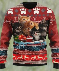 Merry Christmas Kitty Cat Ugly Christmas Sweater