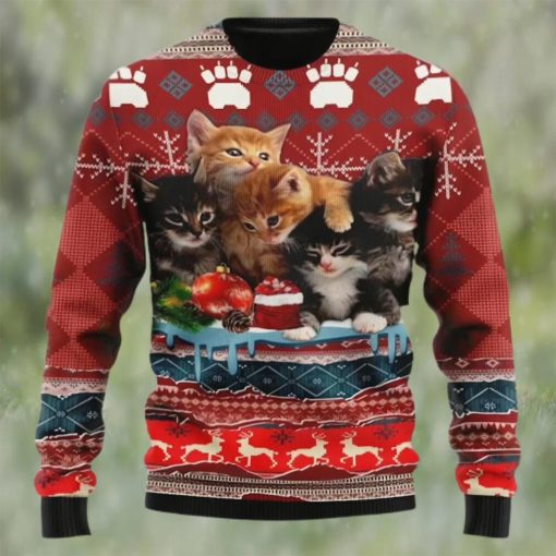 Merry Christmas Kitty Cat Ugly Christmas Sweater