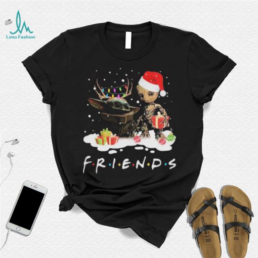 Merry Christmas Santa Baby Yoda And Baby Groot Friends Shirt