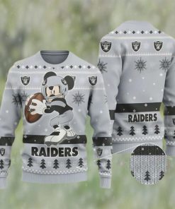 Mickey Funny Las Vegas Raiders Ugly Christmas Sweater Gift For Disney Fan