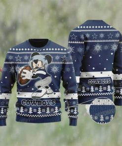 Mickey Mouse NFL Dallas Cowboys Ugly Christmas Sweater Gift For Disney Fan