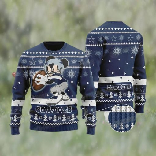 Mickey Mouse NFL Dallas Cowboys Ugly Christmas Sweater Gift For Disney Fan