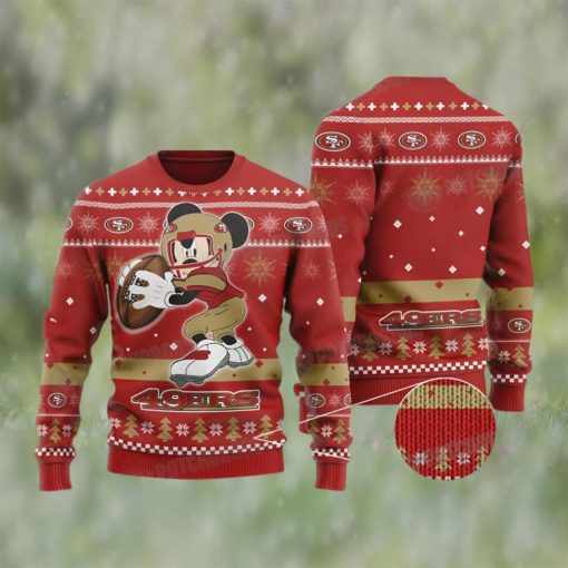 Mickey Mouse San Francisco NFL Football Ugly Christmas Sweater 49ers Gifts