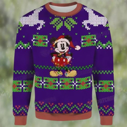 Mickey Mouse Xmas Lights Ugly Christmas Sweater Gift For Disney Fan