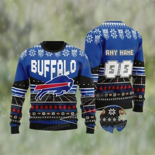 NFL Buffalo Bills Personalized Ugly Christmas Sweater Football Fan Gift