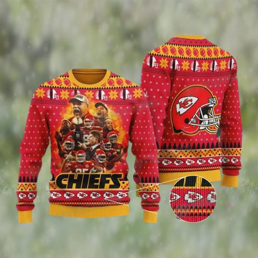 NFL Kansas City Chiefs Ugly Christmas Sweater Football Fan Gift