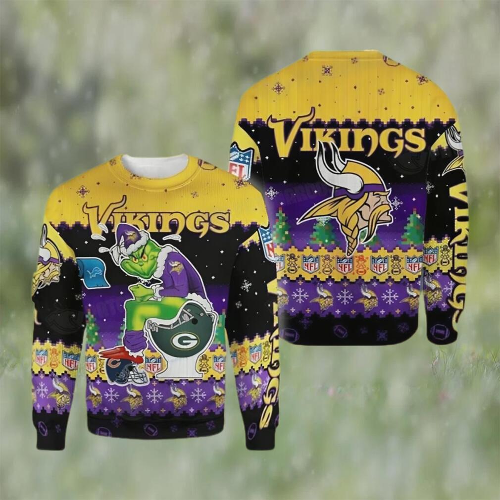 NFL Vikings Grinch Ugly Christmas Sweater Cute Gift NFL Vikings Grinch Ugly Christmas Sweater Cute Gift