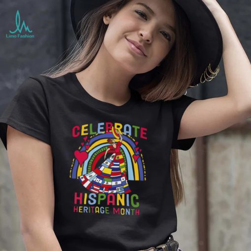 National Hispanic Heritage Month Shirt Rainbow All Countries Flags