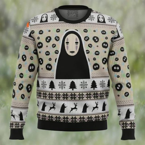 No Face and Soot Sprites Spirited Away Studio Ghibli Ugly Christmas Sweater